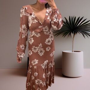 ⚫️ WHITEROOM + CACTUS boho longsleeves maxi dress